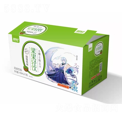 明好果果輕飲風(fēng)味飲料果味飲料招商代理批發(fā)450ml×15騰訊動(dòng)漫簽約蘋果味