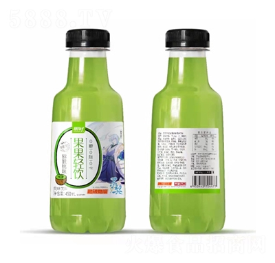 明好果果輕飲風(fēng)味飲料果味飲料招商代理批發(fā)450ml騰訊動(dòng)漫簽約獼猴桃味