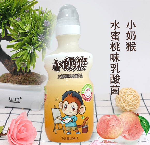 小奶猴水蜜桃味乳酸菌飲品200mlX4 小奶猴水蜜桃味乳酸菌飲品200mlX4
